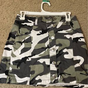 Camo jean skirt